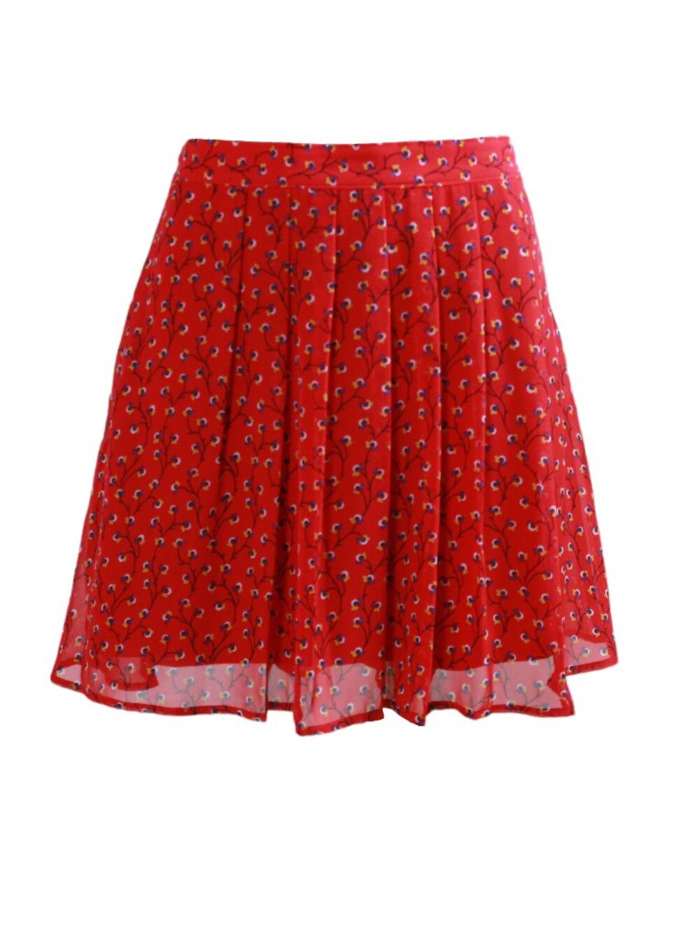 Old Navy Pleated Chiffon Floral Print A-line Mini Skirt (M)